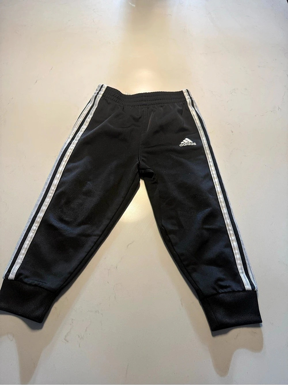 adidas Kids 3-Stripes Tricot Track Pants Black & White 24M